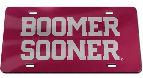 University of Oklahoma Boomer Acrylic License Plate