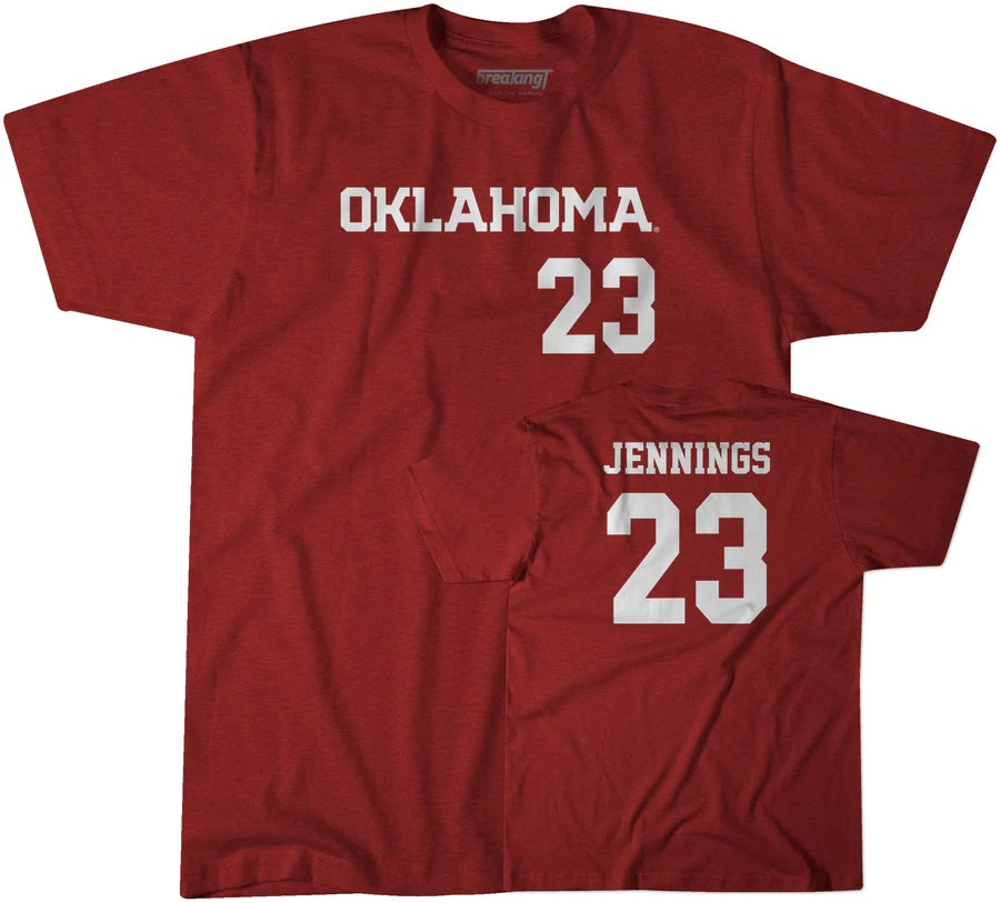 University of Oklahoma Tiare Jennings Name & Number Tee